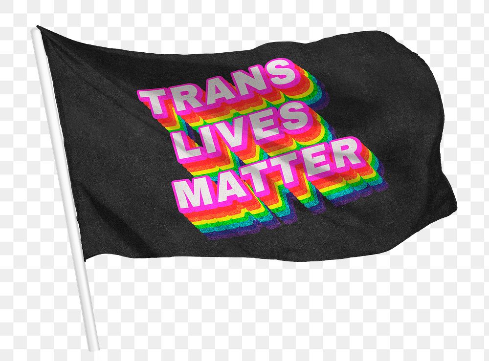 Trans lives matters png flag waving