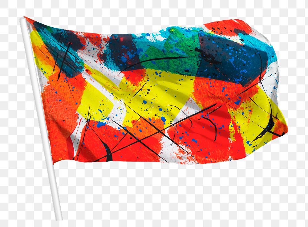 Abstract painting png flag waving graphic