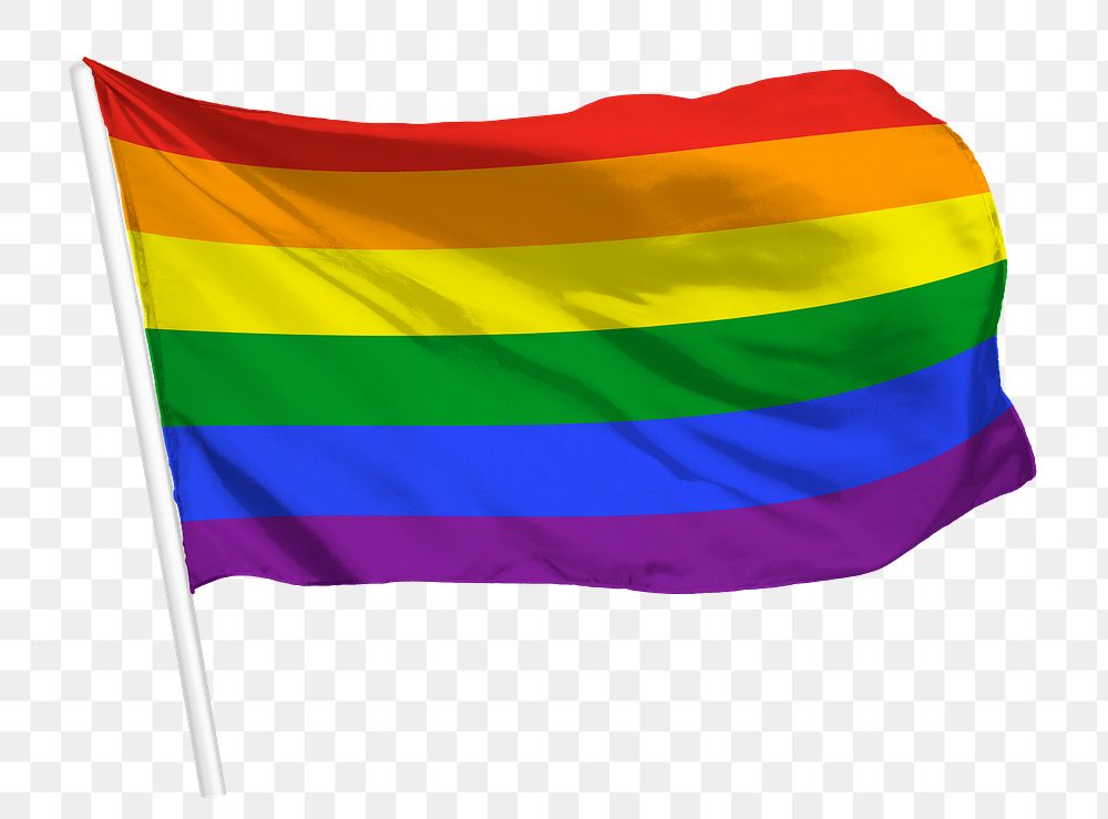 Rainbow flag png for LGBTQ, pride month concept