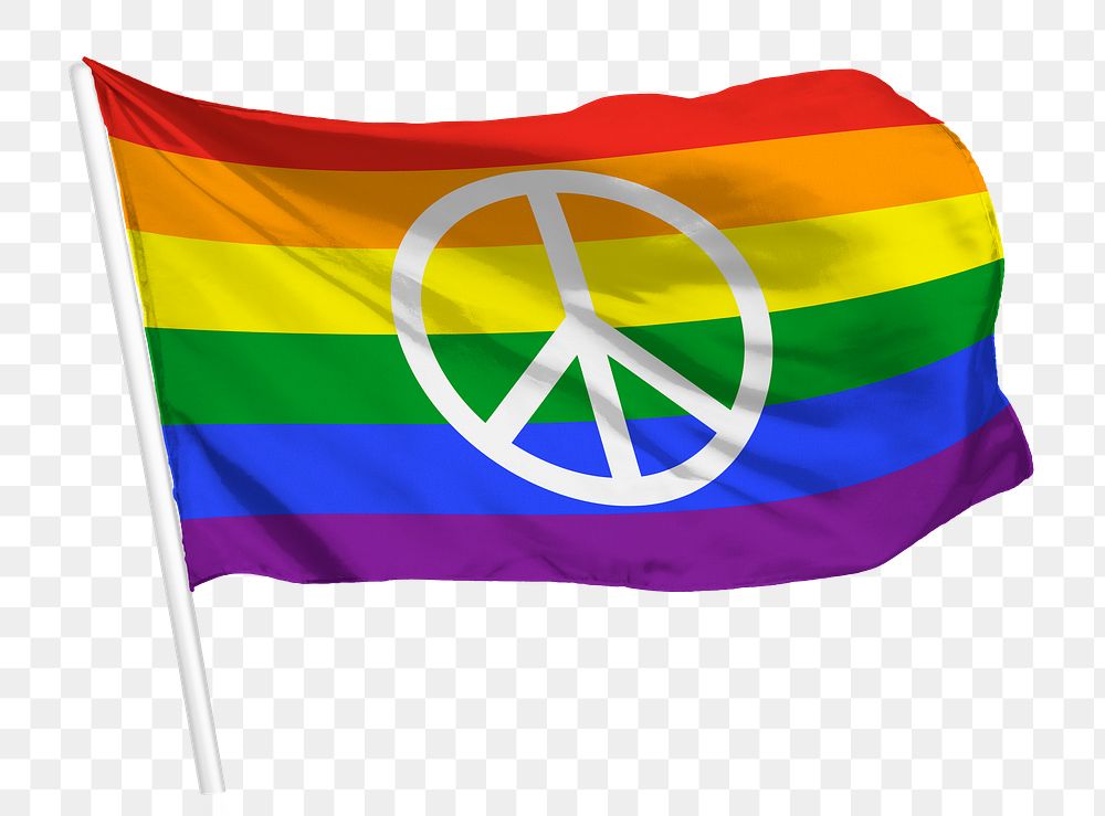 Rainbow png flag waving, LGBTQ concept