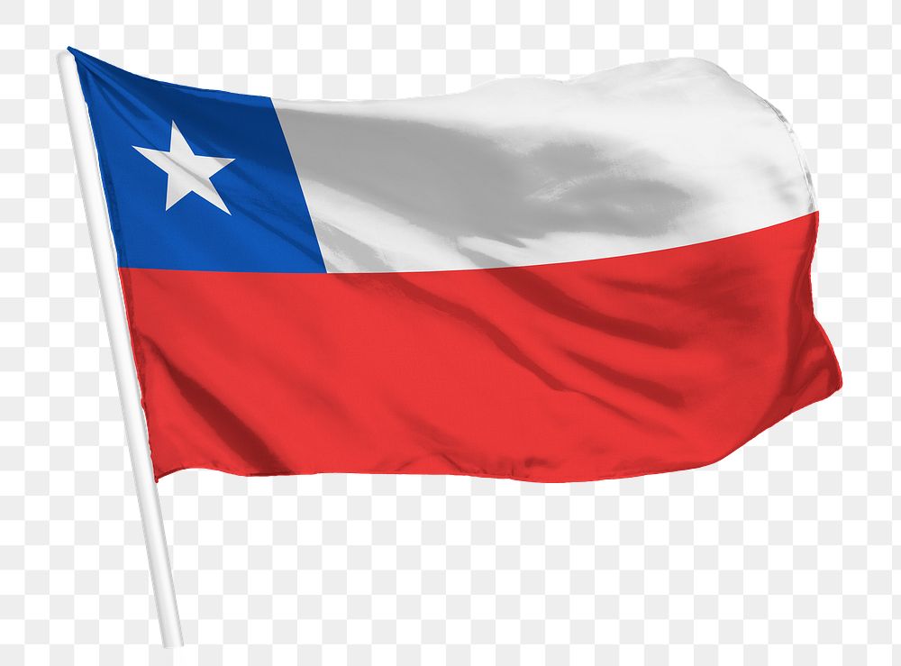 Chile flag png waving, national symbol graphic
