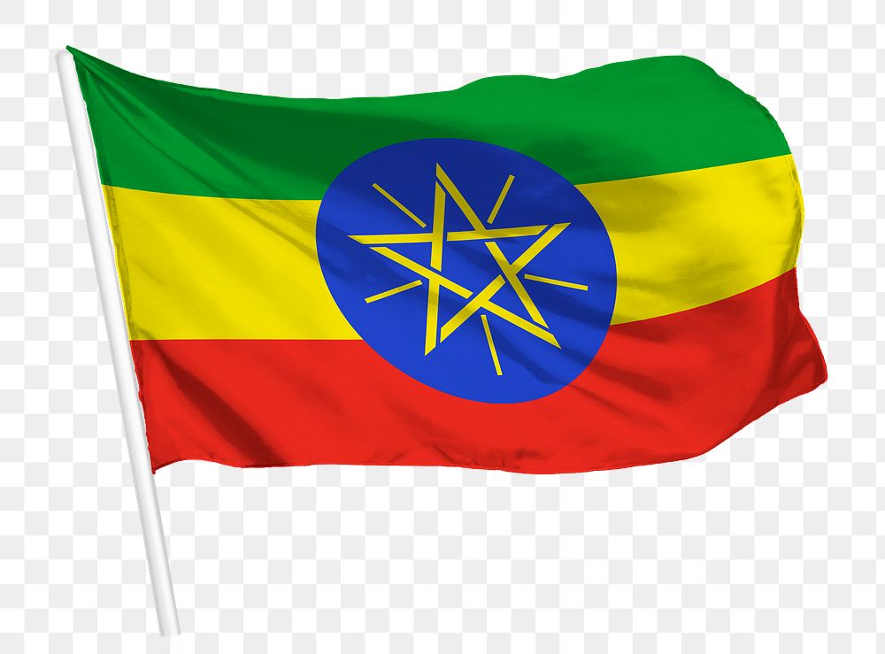 Ethiopian flag png waving, national symbol graphic