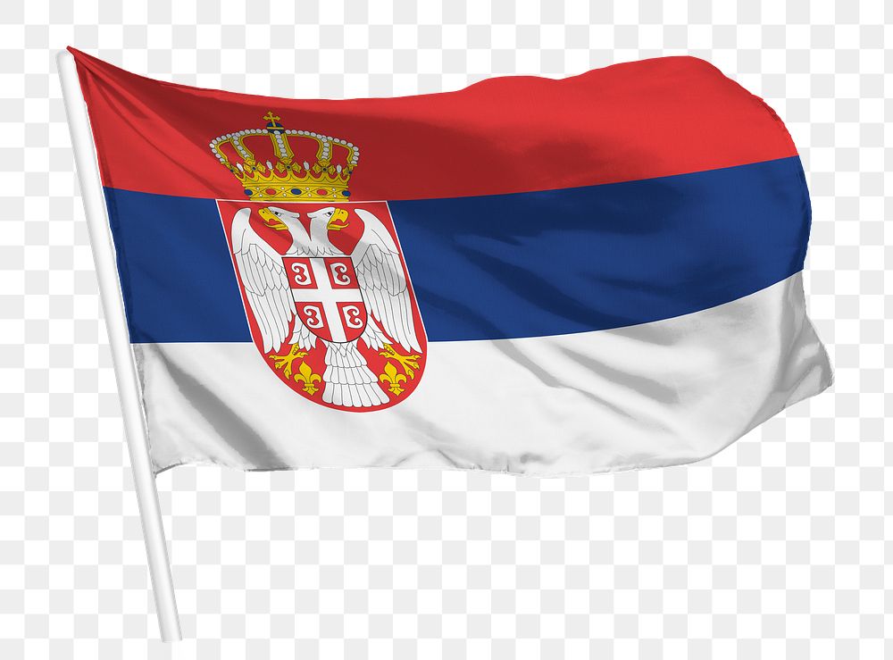 Serbia flag png waving, national symbol graphic