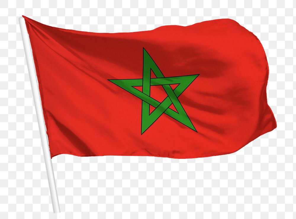 Morocco flag png waving, national symbol graphic