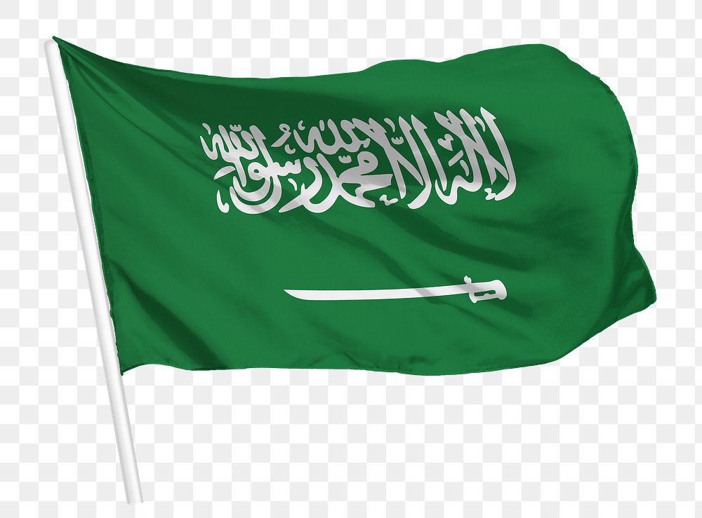 Saudi Arabian flag png waving, national symbol graphic