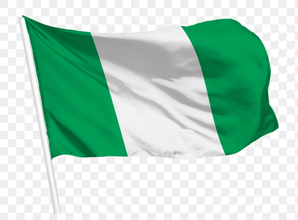 Nigerian flag png waving, national symbol graphic