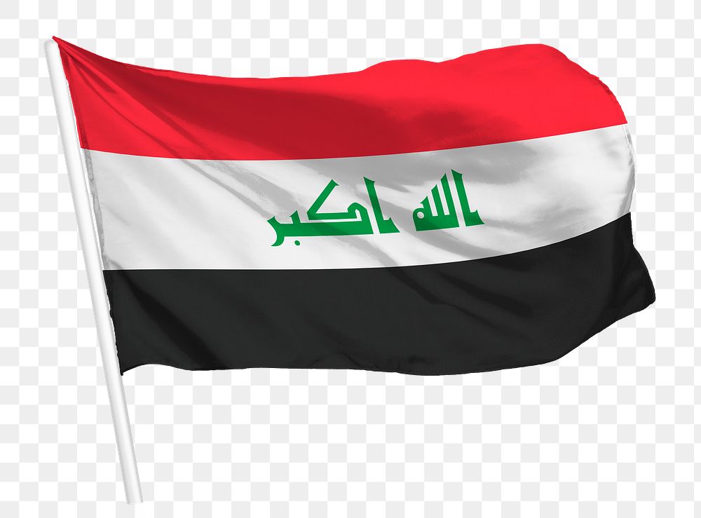 Iraq flag png waving, national symbol graphic