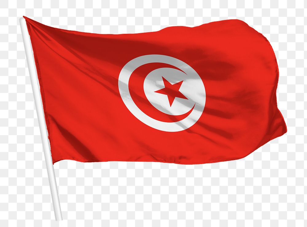 Tunisia flag png waving, national symbol graphic