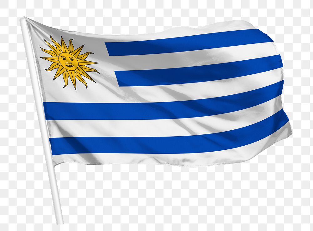 Uruguay flag png waving, national symbol graphic