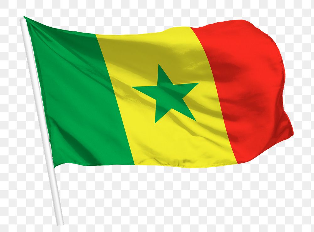Senegal flag png waving, national symbol graphic