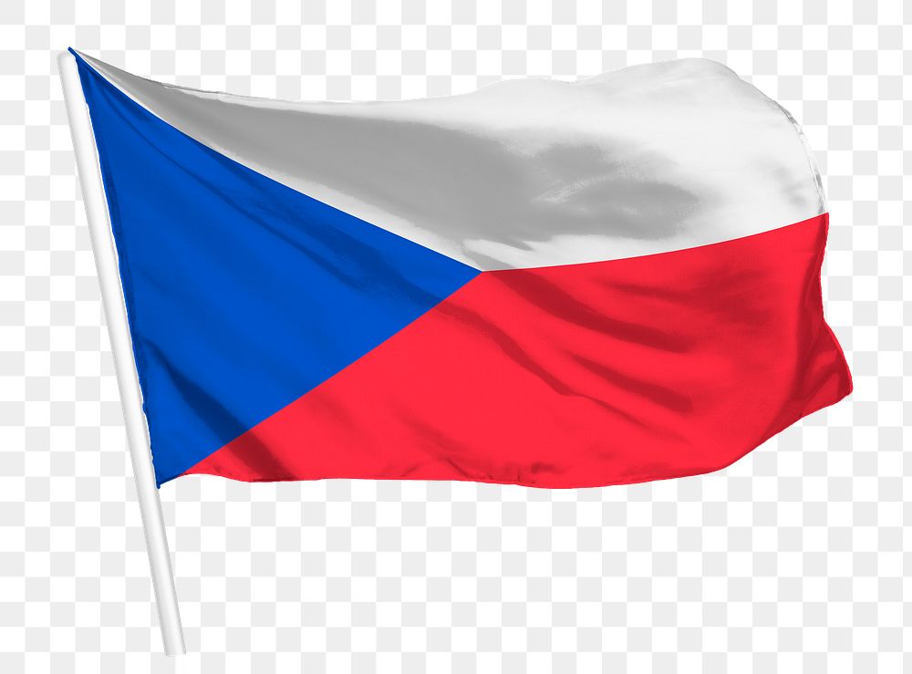 Czechia flag png waving, national symbol graphic