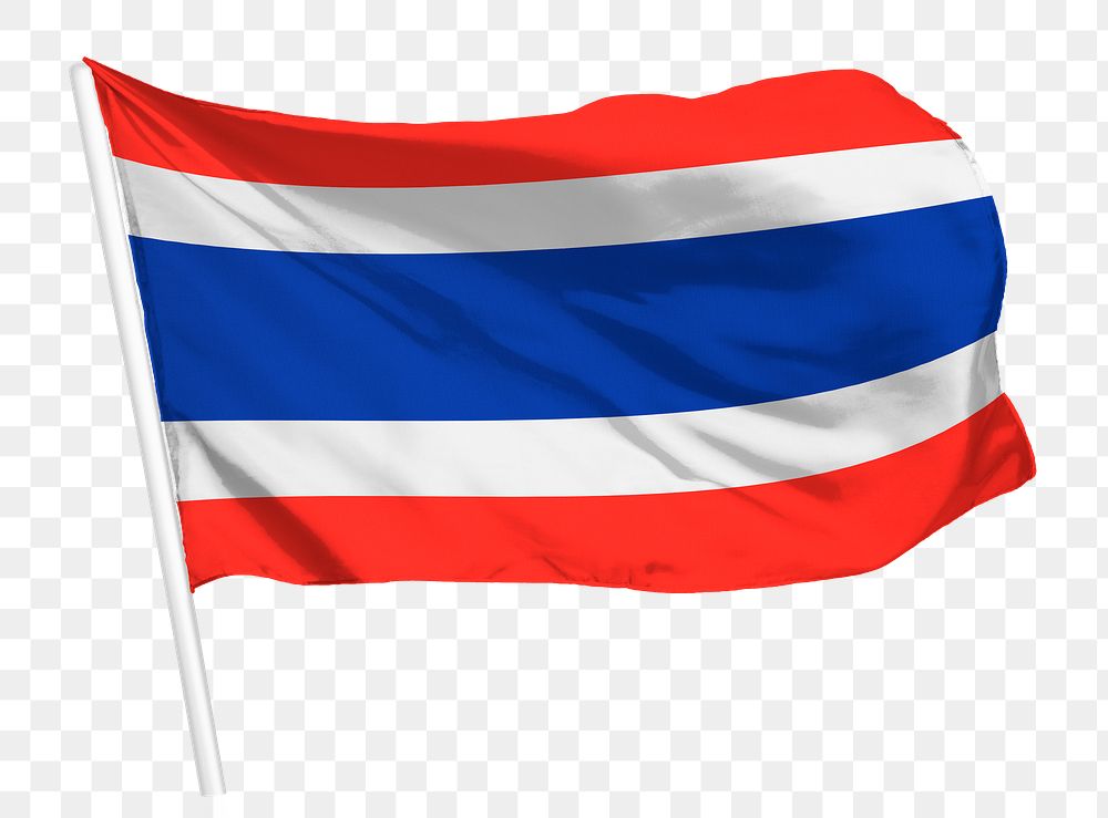 Thai flag png waving, national symbol graphic