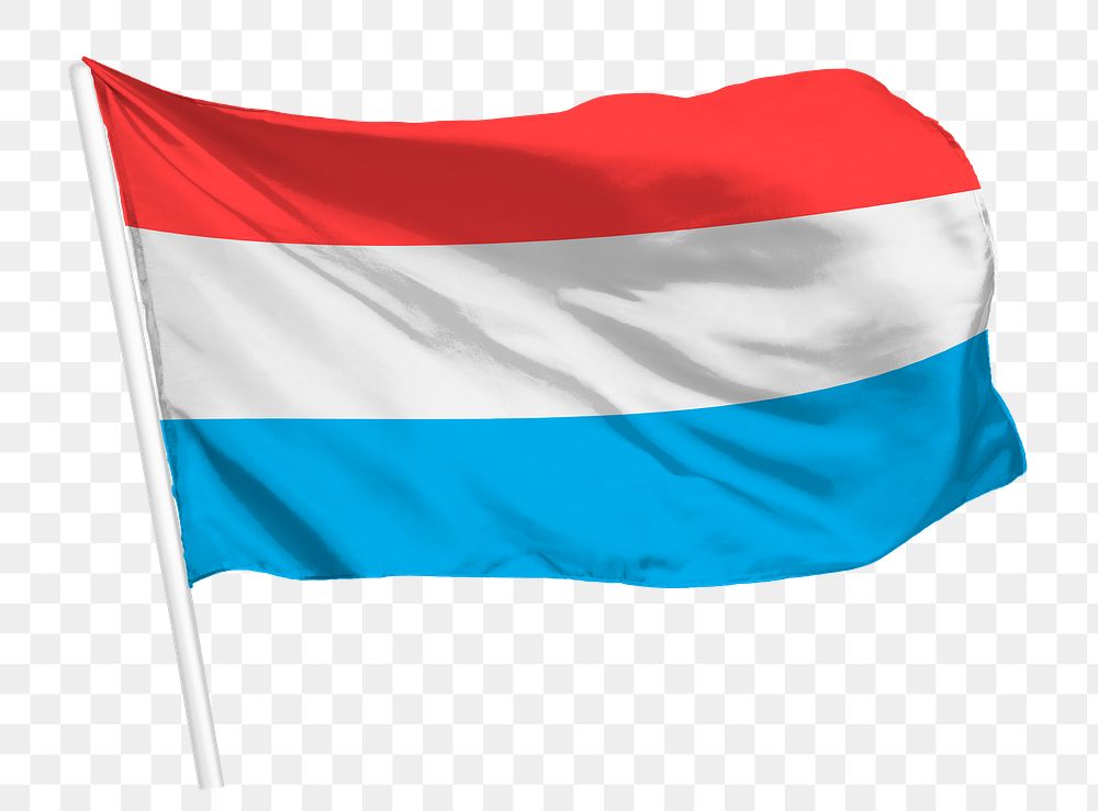 Luxembourg flag png waving, national symbol graphic