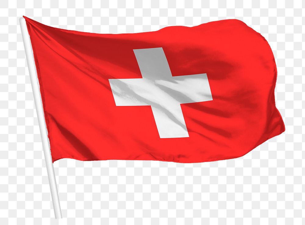 Switzerland flag png waving, national symbol graphic