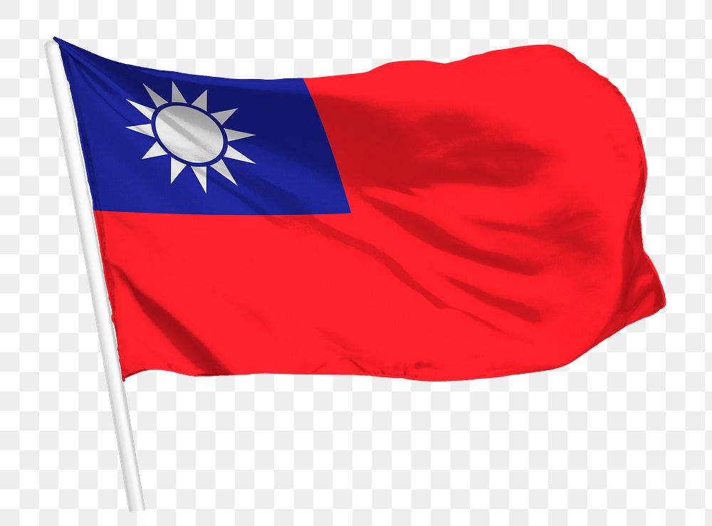 Taiwanese flag png waving, national symbol graphic