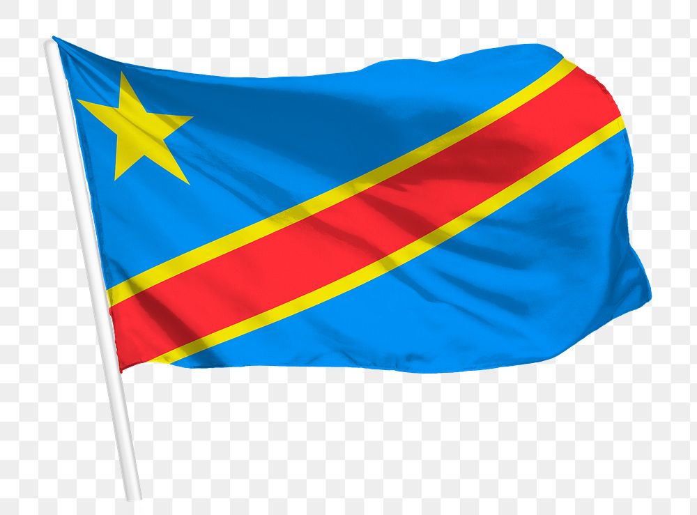 Congo flag png waving, national symbol graphic