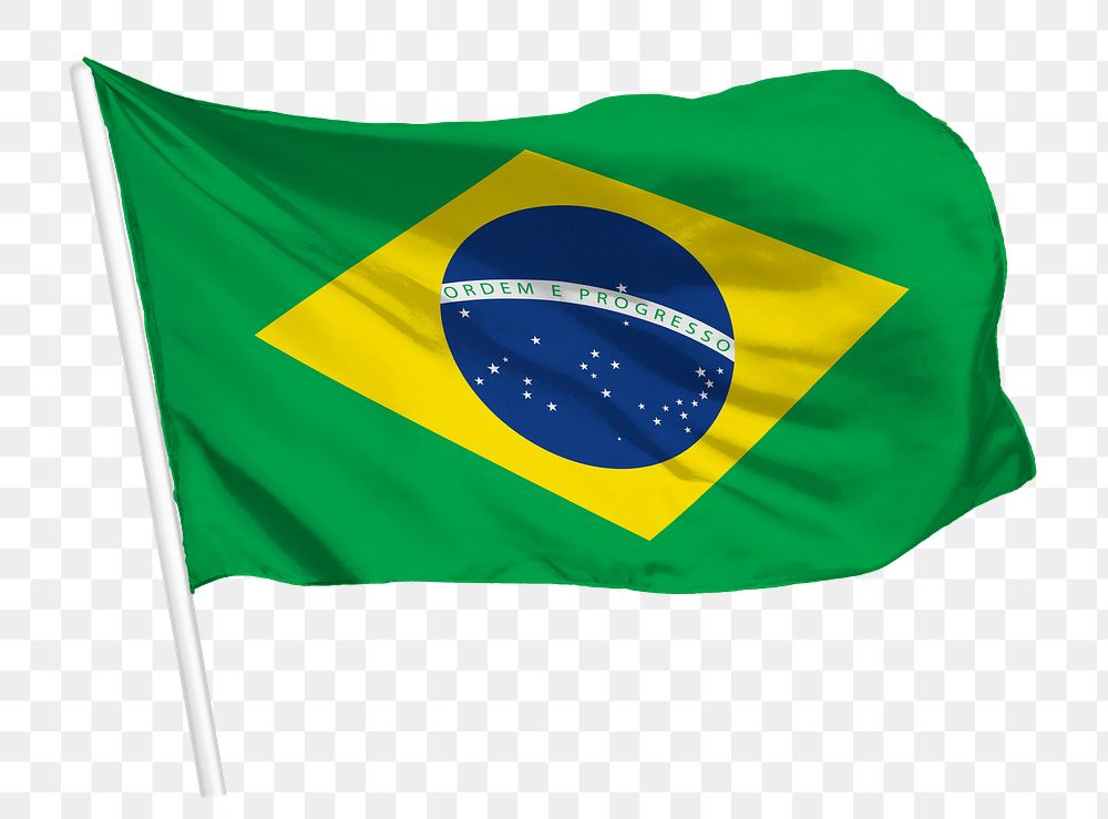 Brazilian flag png waving, national symbol graphic