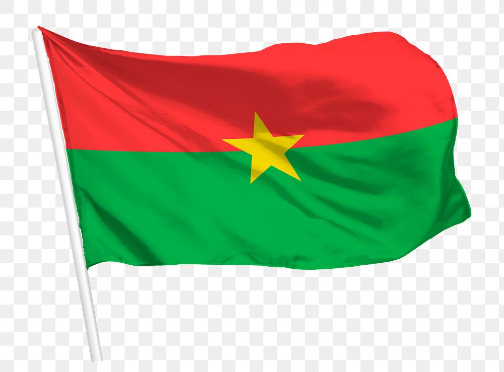 Burkina flag png waving, national symbol graphic