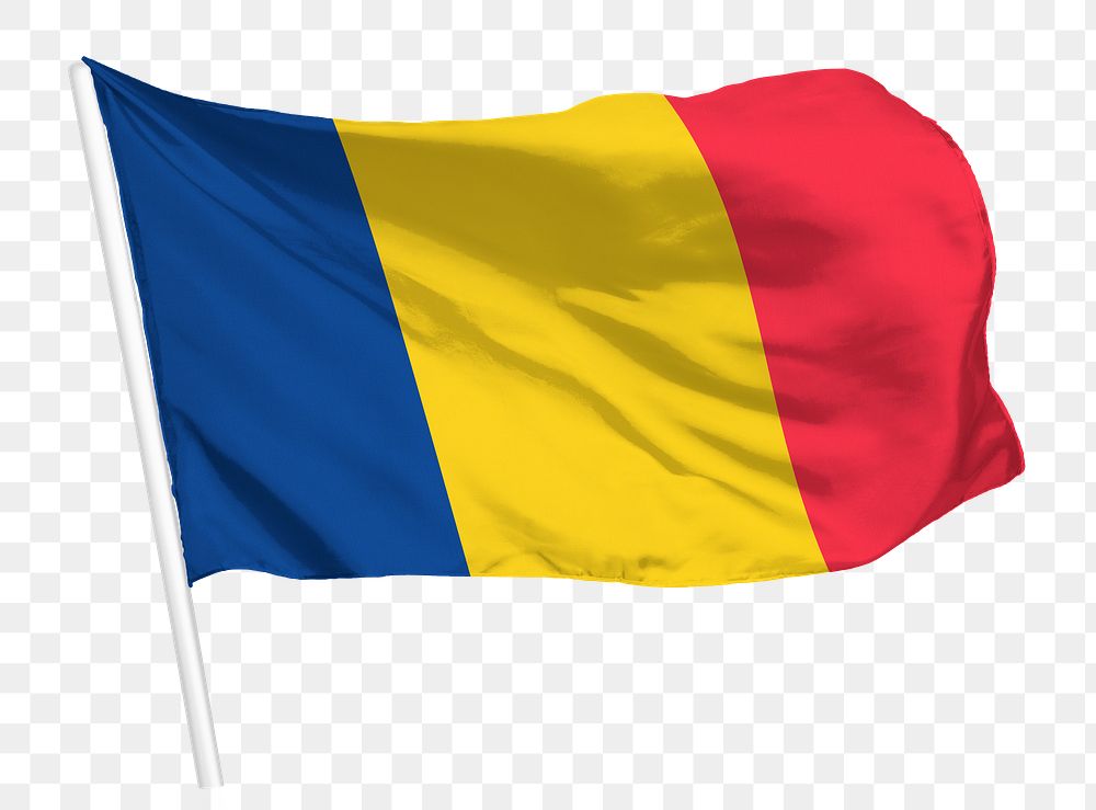Chad flag png waving, national symbol graphic