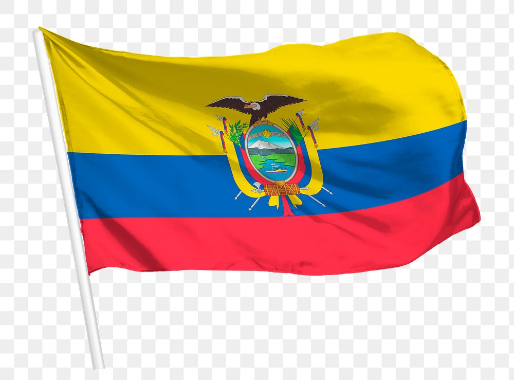 Ecuador flag png waving, national symbol graphic