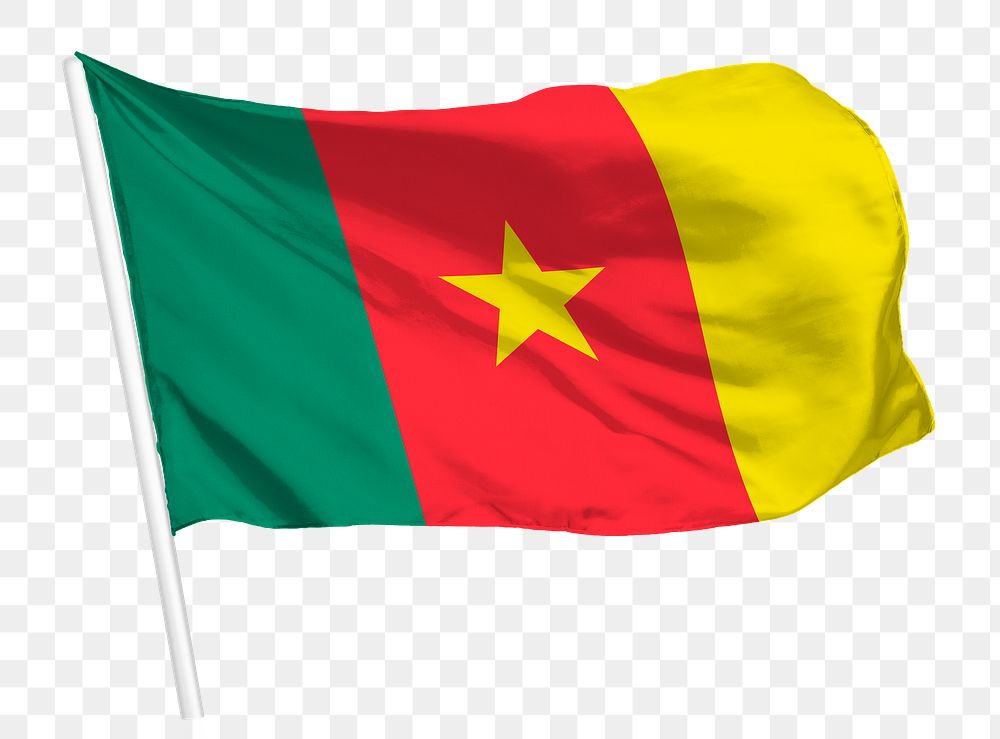 Cameroon flag png waving, national symbol graphic