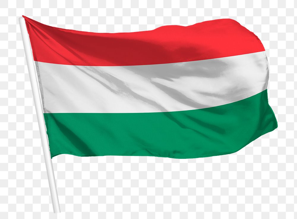 Hungarian flag png waving, national symbol graphic