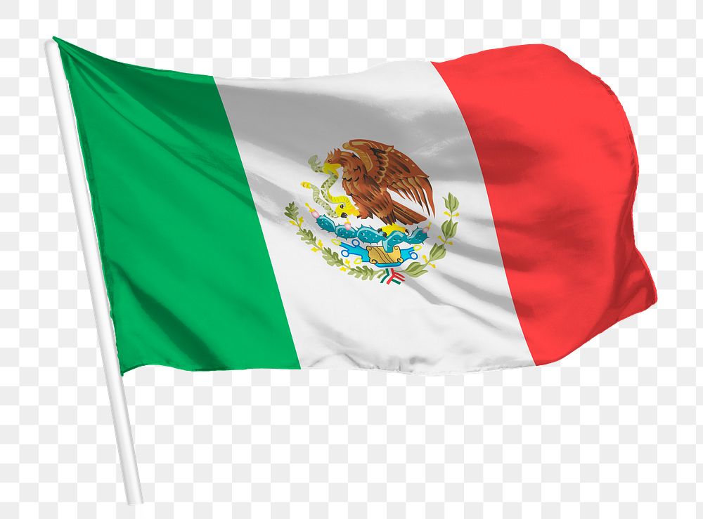 Mexican flag png waving, national symbol graphic