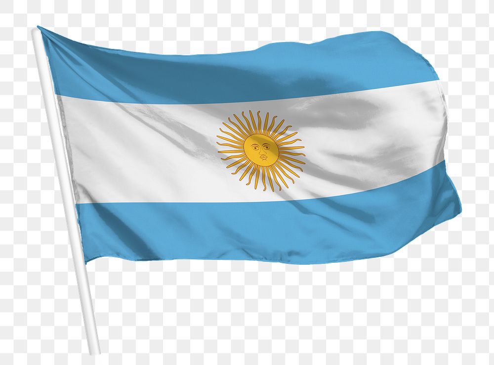 Argentina flag png waving, national symbol graphic