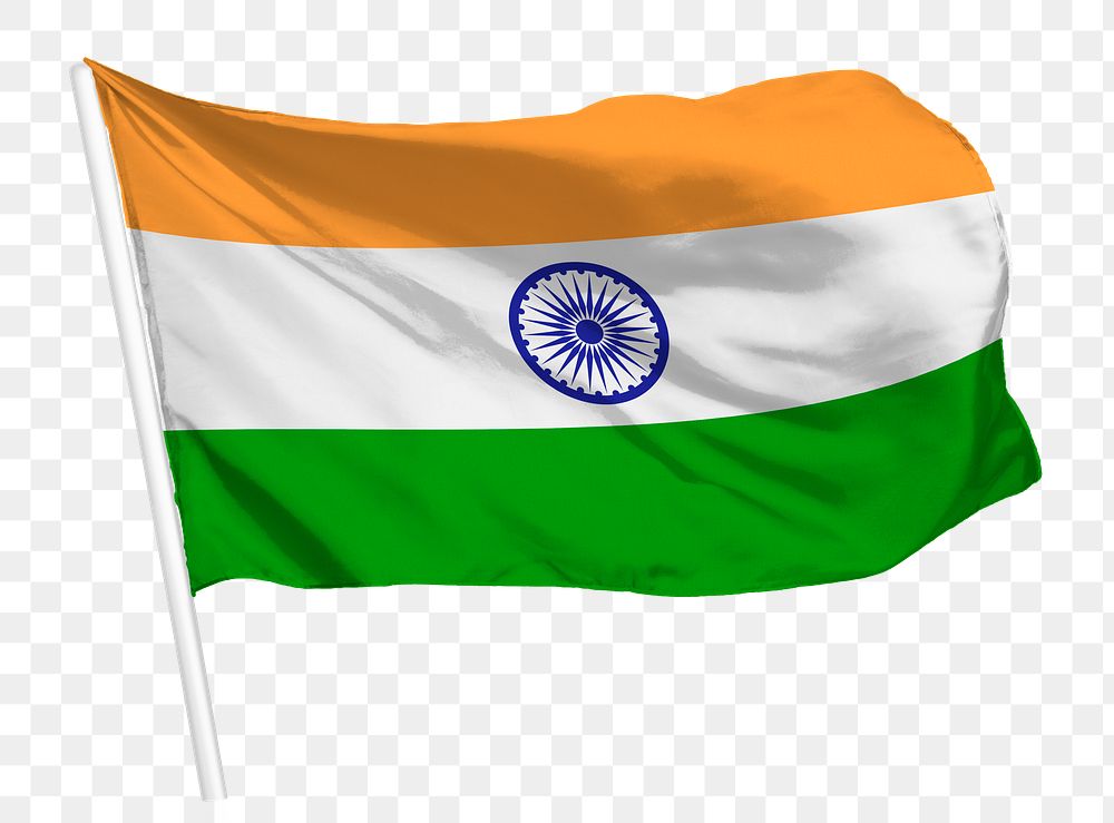 Indian flag png waving, national symbol graphic