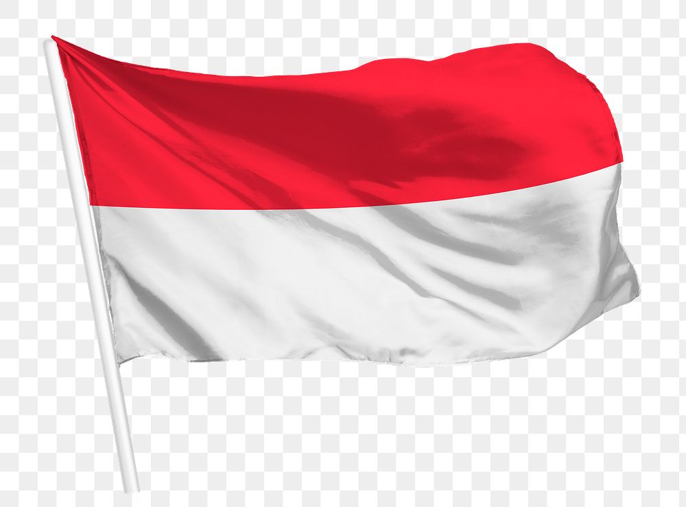 Indonesian flag png waving, national symbol graphic