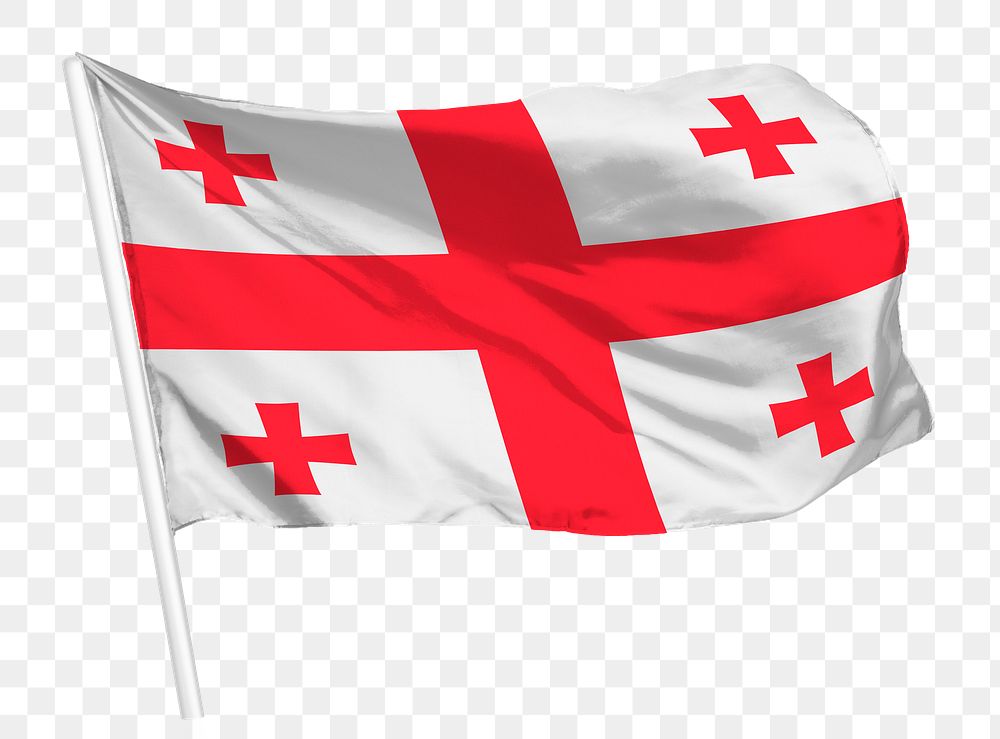 Georgian flag png waving, national symbol graphic