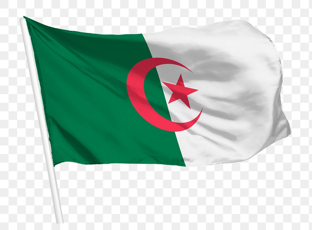 Algeria flag png waving, national symbol graphic
