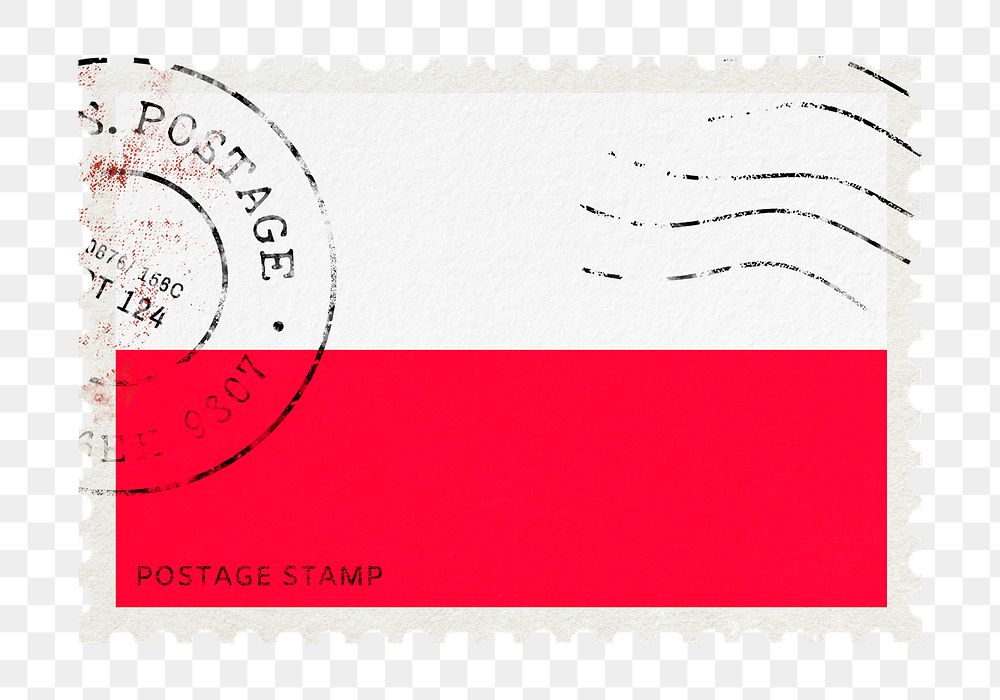 Poland png post stamp sticker, transparent background