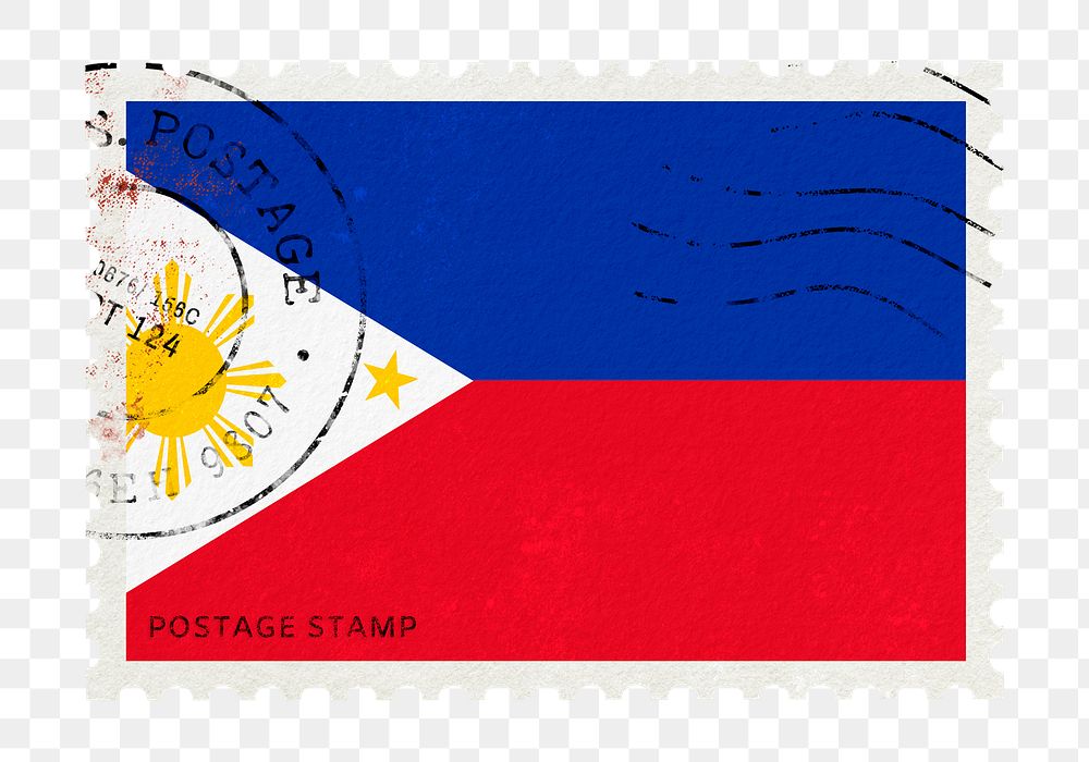 Philippines flag png post stamp sticker, transparent background