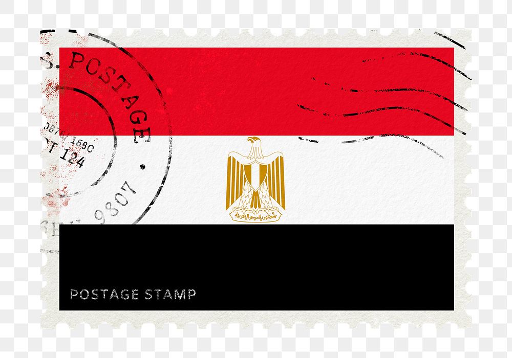 Egypt flag png post stamp sticker, transparent background