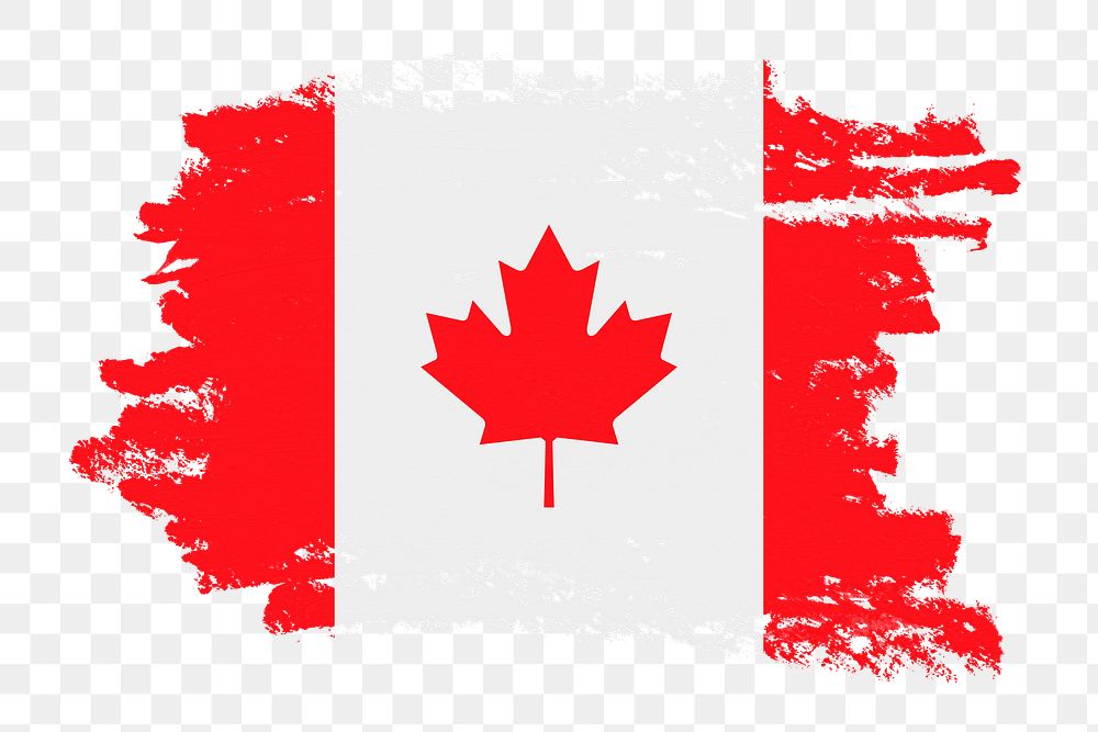 Flag of Canada png sticker, paint stroke design, transparent background
