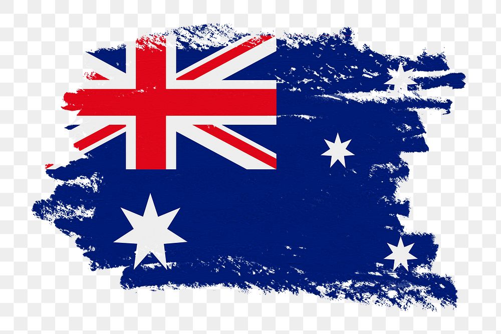 Flag of Australia png sticker, paint stroke design, transparent background
