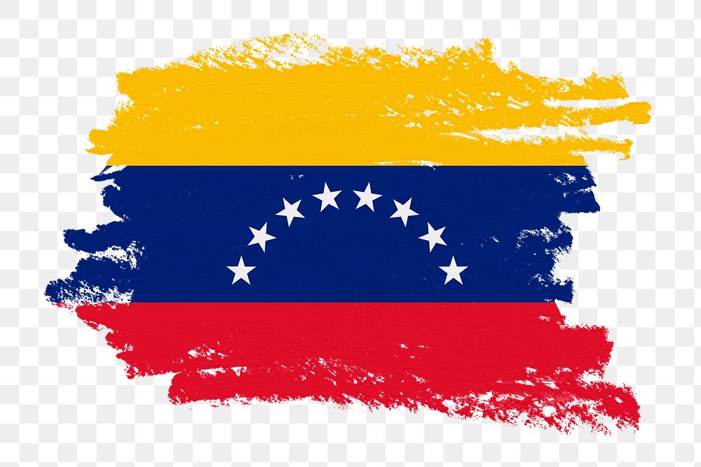 Flag of Venezuela png sticker, paint stroke design, transparent background