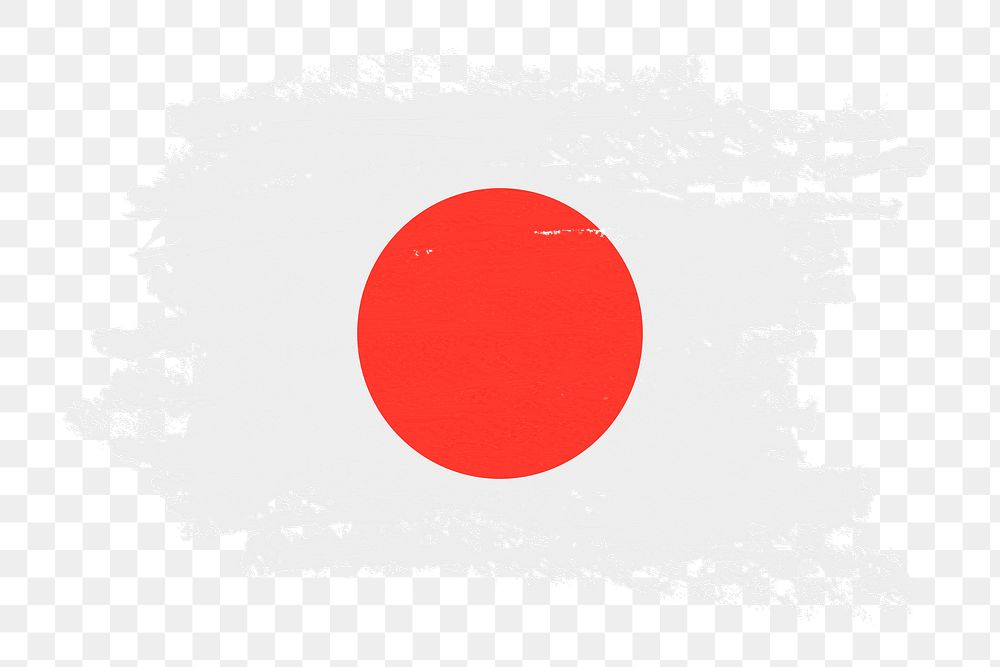 Flag of Japan png sticker, paint stroke design, transparent background