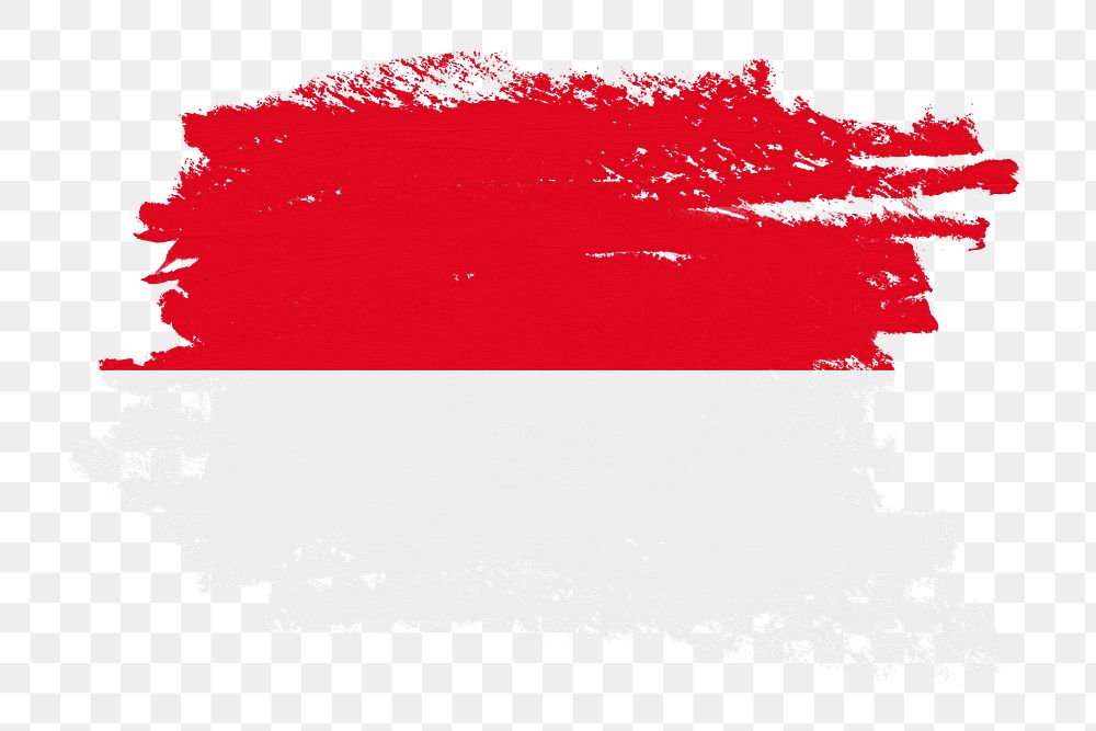 Flag of Indonesia png sticker, paint stroke design, transparent background