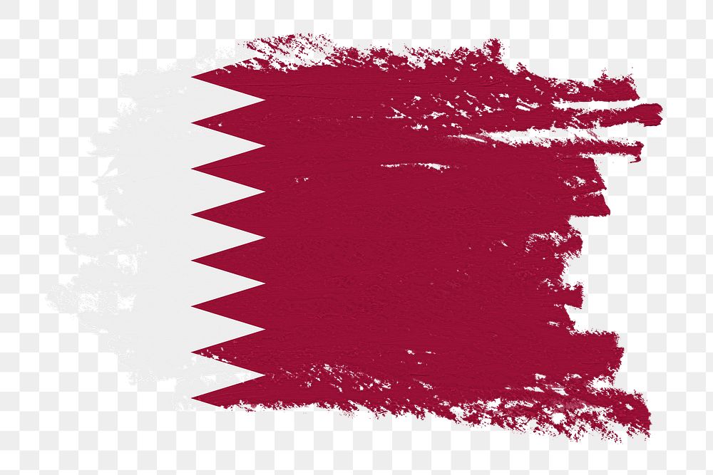 Flag of Qatar png sticker, paint stroke design, transparent background