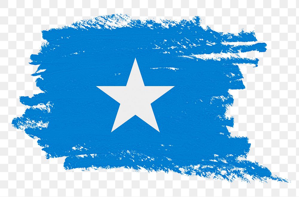 Somali flag png sticker, paint stroke design, transparent background