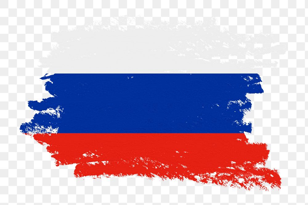 Flag of Russia png sticker, paint stroke design, transparent background