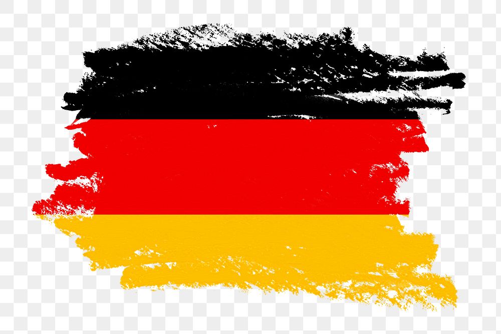 German flag png sticker, paint stroke design, transparent background