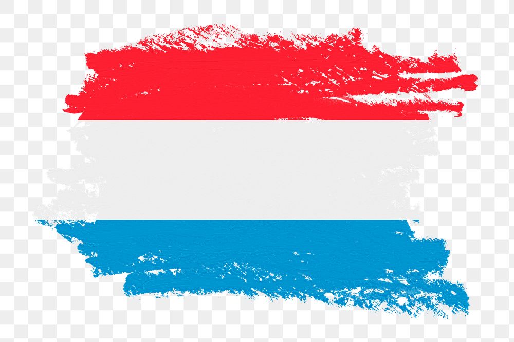 Luxembourg flag png sticker, paint stroke design, transparent background