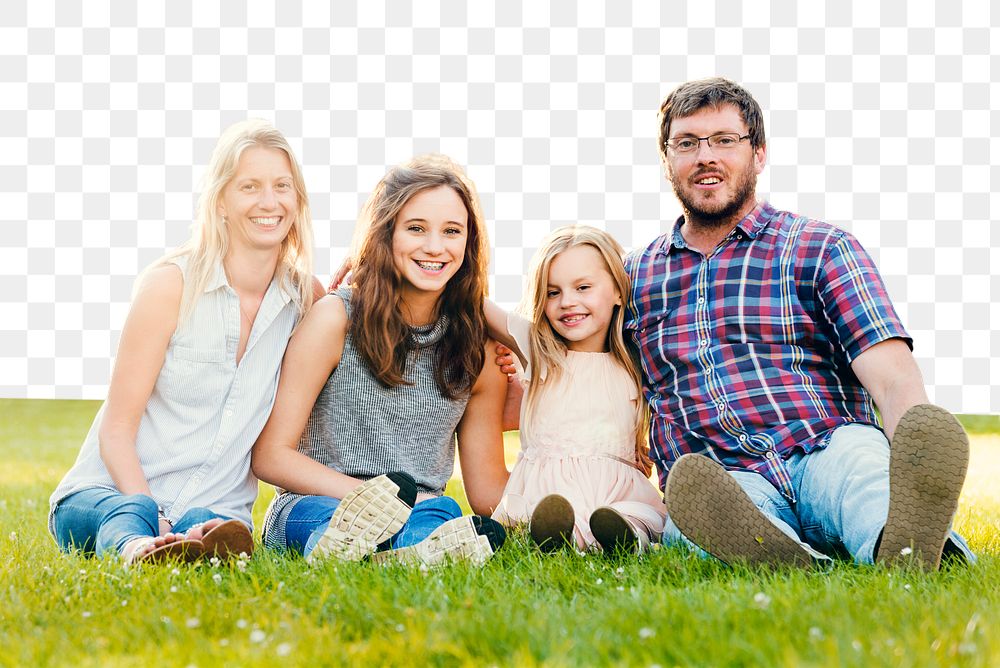 Happy family png border sticker, transparent background