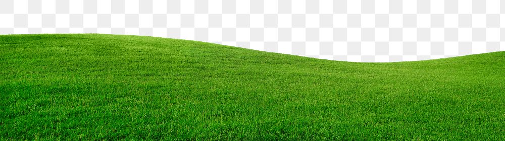 Green field png border, transparent background