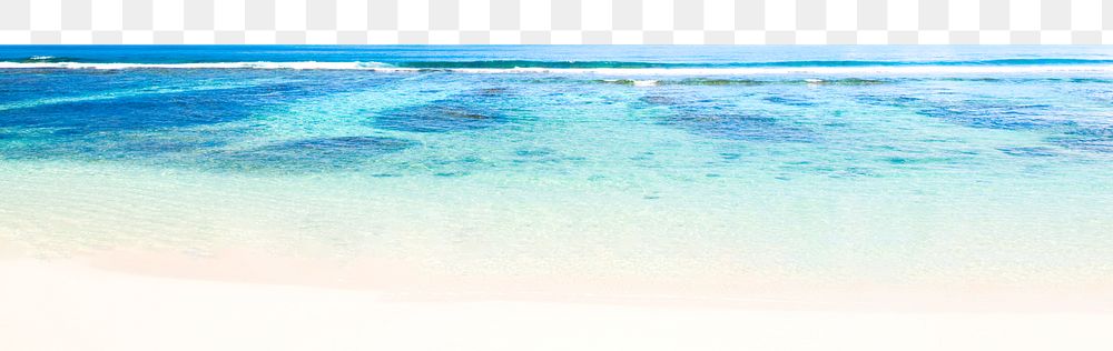 Summer beach png border, transparent background