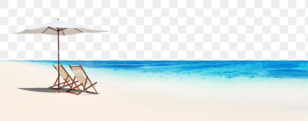 Tropical beach holiday png border, transparent background