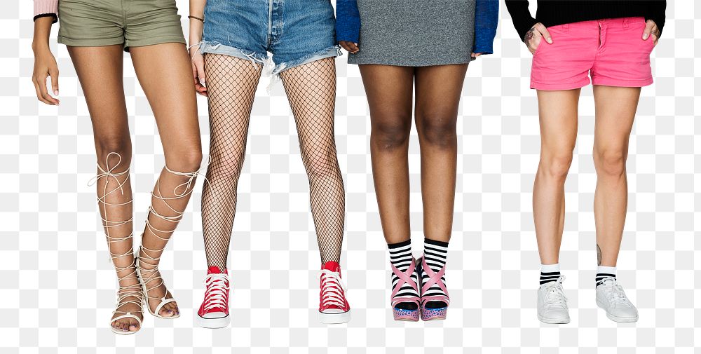 Women's legs png border sticker, transparent background